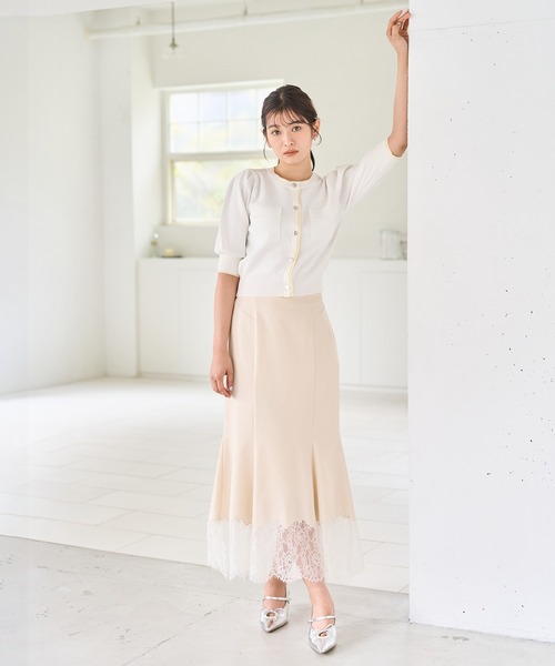 31 Sons de mode(トランテアン ソン ドゥ モード)の「2026春夏新作 配色スパンコールカーディガン(カーディガン/ボレロ・レディース・オフホワイト/ピンク/グレー・フリ-)」の6枚目の写真