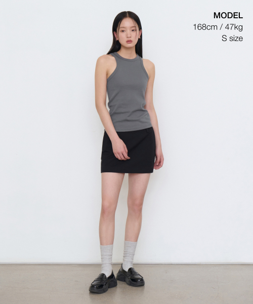 MUSINSA STANDARD WOMAN（ムシンサスタンダードウーマン）の「ウィメンズレーサータンクトップ [ティタン グレー]（Tシャツ/カットソー・レディース・その他・SMALL/MEDIUM/LARGE/X-SMALL）」の2枚目の写真