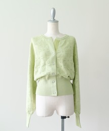 DOLLUPOOPS（ドールアップウップス）の「Flower Jacquard Knit Top(フラワージャガードニットトップス)（カーディガン/ボレロ）」