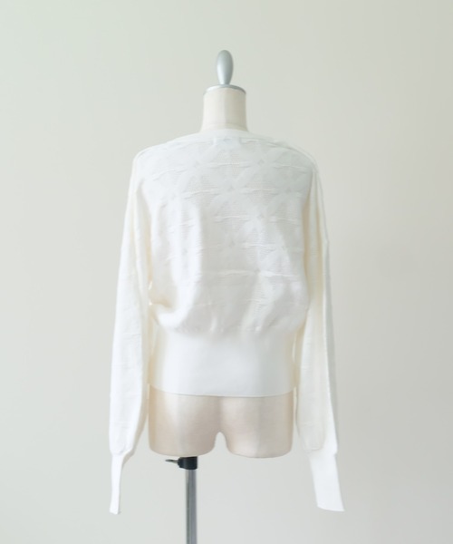 DOLLUPOOPS(ドールアップウップス)の「Flower Jacquard Knit Top(フラワージャガードニットトップス)(カーディガン/ボレロ・レディース・オフホワイト・FREE)」の21枚目の写真