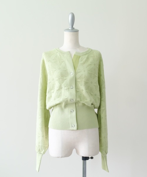 DOLLUPOOPS(ドールアップウップス)の「Flower Jacquard Knit Top(フラワージャガードニットトップス)(カーディガン/ボレロ・レディース・オフホワイト・FREE)」の22枚目の写真