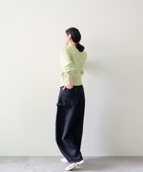 DOLLUPOOPS(ドールアップウップス)の「Flower Jacquard Knit Top(フラワージャガードニットトップス)(カーディガン/ボレロ・レディース・オフホワイト・FREE)」の15枚目の写真