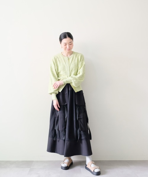 DOLLUPOOPS(ドールアップウップス)の「Flower Jacquard Knit Top(フラワージャガードニットトップス)(カーディガン/ボレロ・レディース・オフホワイト・FREE)」の16枚目の写真