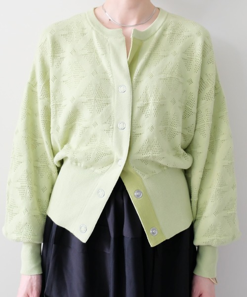 DOLLUPOOPS(ドールアップウップス)の「Flower Jacquard Knit Top(フラワージャガードニットトップス)(カーディガン/ボレロ・レディース・オフホワイト・FREE)」の19枚目の写真