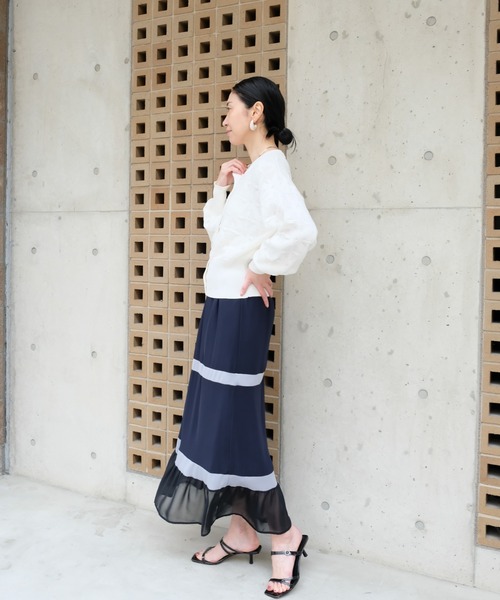 DOLLUPOOPS(ドールアップウップス)の「Flower Jacquard Knit Top(フラワージャガードニットトップス)(カーディガン/ボレロ・レディース・オフホワイト・FREE)」の6枚目の写真
