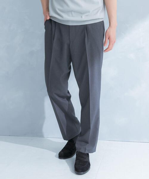 大きいサイズ　リネン100% SCAPA パンツスーツ　涼しい　ブラウン LIFE STYLE TAILOR リネンライクコンフォータブル1タックパンツ