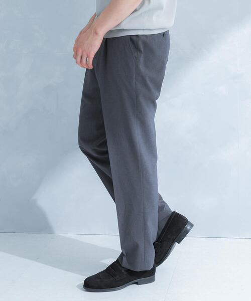 LIFE STYLE TAILOR リネンライクコンフォータブル1タックパンツ