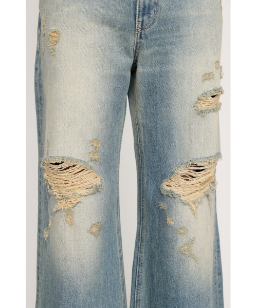 SLY(スライ)の「DAMAGE J/W FLARE PT-C ダメージジャストウエストフレアパンツシー 春服 夏服(デニムパンツ・レディース・ライトブルー・0/1/2)」の10枚目の写真