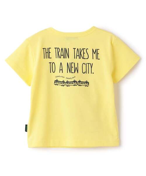 kladskap（クレードスコープ）の「【人気商品再入荷】【直営店で取り扱い無し】電車と線路半袖Tシャツ（Tシャツ/カットソー・キッズ・クリーム・130cm/110cm/100cm/90cm）」の2枚目の写真