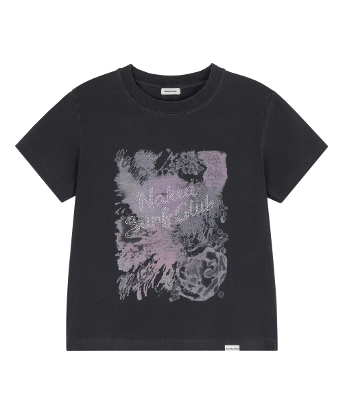 NAKED SURF CLUB(ネイキッドサーフクラブ)の「ダスティアートワークスリムTシャツ (チャコール)(Tシャツ/カットソー・レディース・その他・FREE)」の1枚目の写真