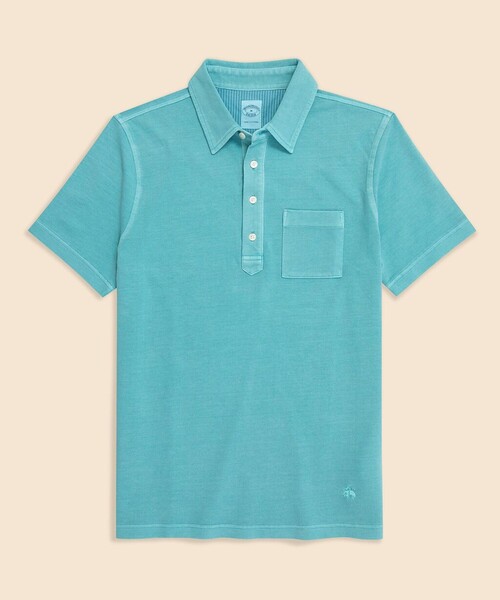 BROOKS BROTHERS（ブルックスブラザーズ）の「コットンストレッチピケ　GFロゴ　ガーメントダイ　ポロシャツ（ポロシャツ・メンズ・グリーン/パープル・MEDIUM/SMALL/X-LARGE/LARGE）」の2枚目の写真