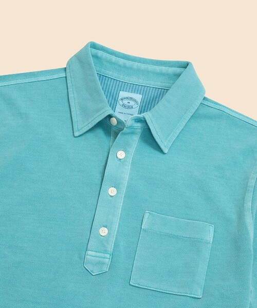 BROOKS BROTHERS（ブルックスブラザーズ）の「コットンストレッチピケ　GFロゴ　ガーメントダイ　ポロシャツ（ポロシャツ・メンズ・グリーン/パープル・MEDIUM/SMALL/X-LARGE/LARGE）」の4枚目の写真