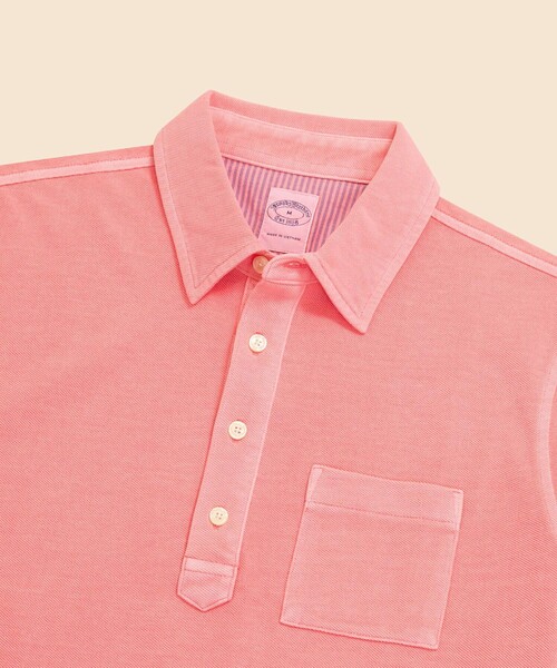 BROOKS BROTHERS（ブルックスブラザーズ）の「コットンストレッチピケ　GFロゴ　ガーメントダイ　ポロシャツ（ポロシャツ・メンズ・グリーン/パープル・MEDIUM/SMALL/X-LARGE/LARGE）」の3枚目の写真