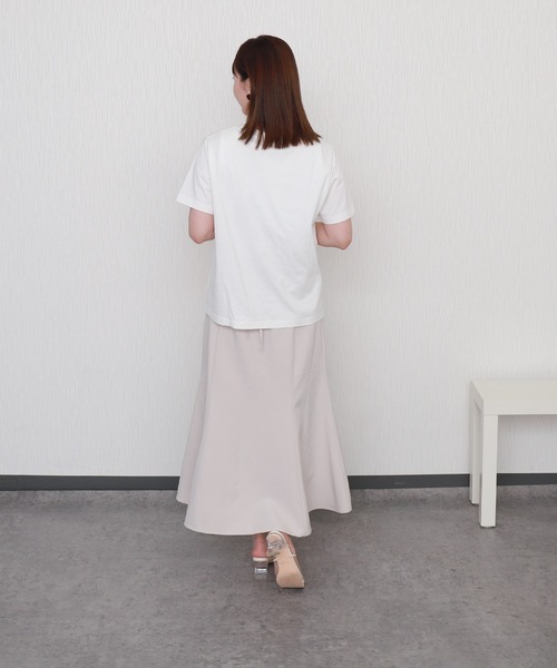libelle more（リベル モア）の「USAコットンフォトロゴプリントTシャツ【接触冷感】（Tシャツ/カットソー・レディース・ブラック/オフホワイト/サックスブルー/グレイッシュベージュ・M/L）」の7枚目の写真