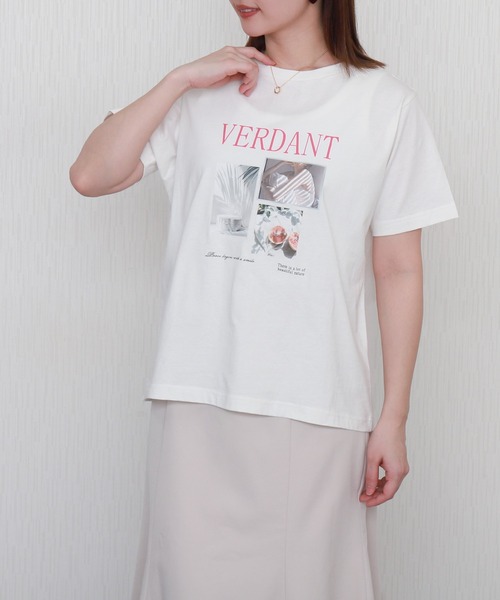 libelle more（リベル モア）の「USAコットンフォトロゴプリントTシャツ【接触冷感】（Tシャツ/カットソー・レディース・ブラック/オフホワイト/サックスブルー/グレイッシュベージュ・M/L）」の8枚目の写真
