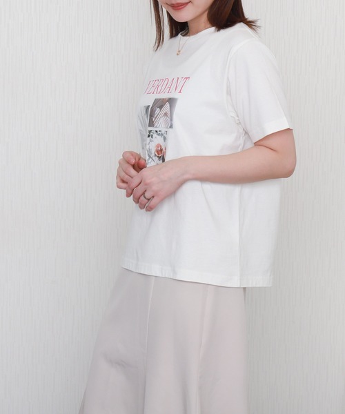 libelle more（リベル モア）の「USAコットンフォトロゴプリントTシャツ【接触冷感】（Tシャツ/カットソー・レディース・ブラック/オフホワイト/サックスブルー/グレイッシュベージュ・M/L）」の9枚目の写真