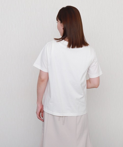libelle more（リベル モア）の「USAコットンフォトロゴプリントTシャツ【接触冷感】（Tシャツ/カットソー・レディース・ブラック/オフホワイト/サックスブルー/グレイッシュベージュ・M/L）」の10枚目の写真
