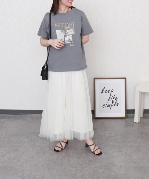 libelle more（リベル モア）の「USAコットンフォトロゴプリントTシャツ【接触冷感】（Tシャツ/カットソー・レディース・ブラック/オフホワイト/サックスブルー/グレイッシュベージュ・M/L）」の15枚目の写真