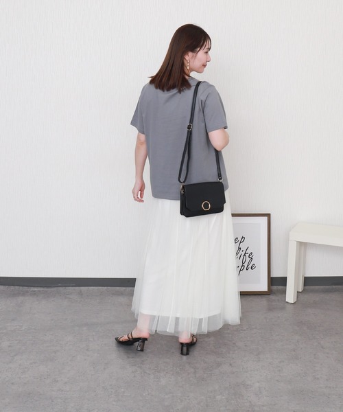 libelle more（リベル モア）の「USAコットンフォトロゴプリントTシャツ【接触冷感】（Tシャツ/カットソー・レディース・ブラック/オフホワイト/サックスブルー/グレイッシュベージュ・M/L）」の17枚目の写真