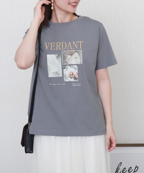 libelle more（リベル モア）の「USAコットンフォトロゴプリントTシャツ【接触冷感】（Tシャツ/カットソー・レディース・ブラック/オフホワイト/サックスブルー/グレイッシュベージュ・M/L）」の18枚目の写真