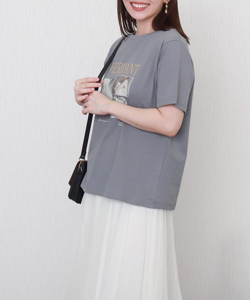 libelle more（リベル モア）の「USAコットンフォトロゴプリントTシャツ【接触冷感】（Tシャツ/カットソー・レディース・ブラック/オフホワイト/サックスブルー/グレイッシュベージュ・M/L）」の19枚目の写真