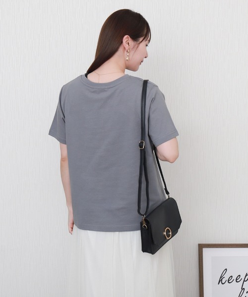 libelle more（リベル モア）の「USAコットンフォトロゴプリントTシャツ【接触冷感】（Tシャツ/カットソー・レディース・ブラック/オフホワイト/サックスブルー/グレイッシュベージュ・M/L）」の20枚目の写真