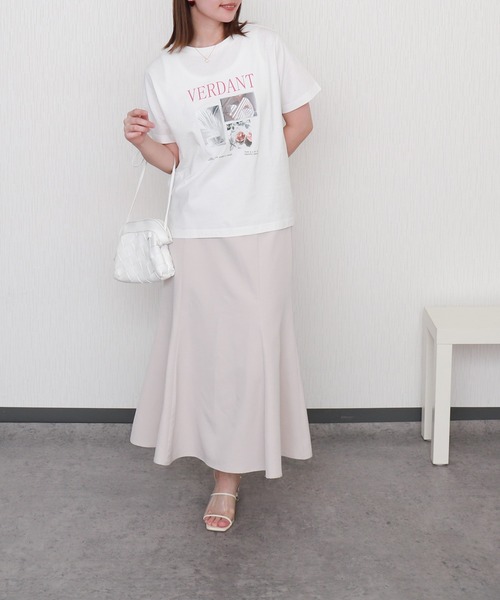 libelle more（リベル モア）の「USAコットンフォトロゴプリントTシャツ【接触冷感】（Tシャツ/カットソー・レディース・ブラック/オフホワイト/サックスブルー/グレイッシュベージュ・M/L）」の5枚目の写真
