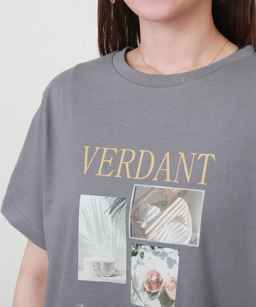 libelle more（リベル モア）の「USAコットンフォトロゴプリントTシャツ【接触冷感】（Tシャツ/カットソー・レディース・ブラック/オフホワイト/サックスブルー/グレイッシュベージュ・M/L）」の22枚目の写真