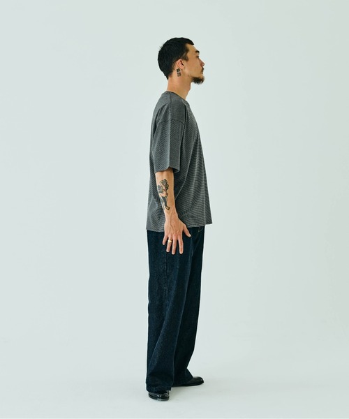 THE BOLDMAN(ザ ボールドマン)の「Summer Wool Tee - BIG / サマーウールTシャツ(Tシャツ/カットソー・メンズ・ブラック×グレー/ブラック/ホワイト・LARGE/MEDIUM)」の8枚目の写真