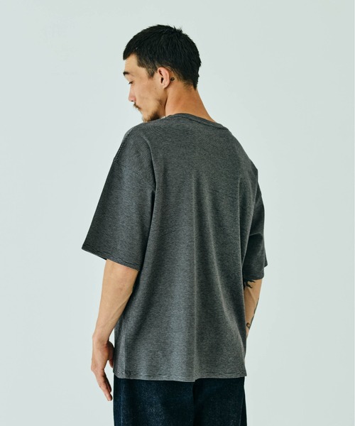 THE BOLDMAN(ザ ボールドマン)の「Summer Wool Tee - BIG / サマーウールTシャツ(Tシャツ/カットソー・メンズ・ブラック×グレー/ブラック/ホワイト・LARGE/MEDIUM)」の5枚目の写真