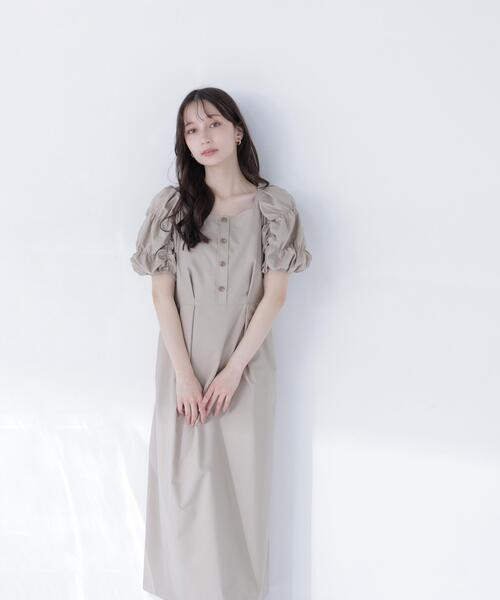 パフィースリーブナローワンピース（ワンピース）｜NATURAL BEAUTY