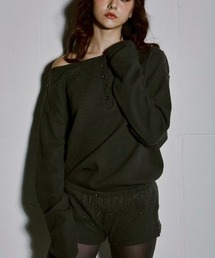 GATELESS（ゲートレス）の「【GATELESS】WAFFLE LONG SLEEVE / 【ゲートレス】ワッフルオフショル長袖Tシャツ（Tシャツ/カットソー）」