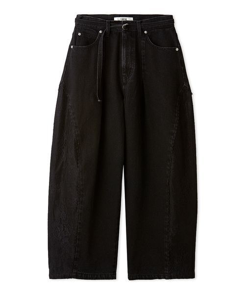 FURFUR(ファーファー)の「レースドッキングカーブデニムパンツ(デニムパンツ・レディース・ベージュ/ブラック/サックスブルー・0/1)」の8枚目の写真