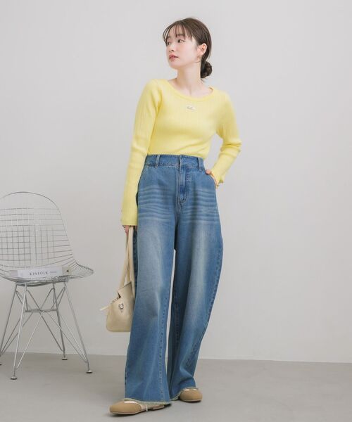 RETRO GIRL(レトロガール)の「ハイウエストカーブデニムPT(デニムパンツ・レディース・ブラック/ブルー・MEDIUM/LARGE)」の5枚目の写真