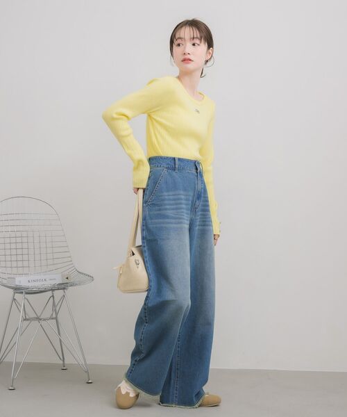 RETRO GIRL(レトロガール)の「ハイウエストカーブデニムPT(デニムパンツ・レディース・ブラック/ブルー・MEDIUM/LARGE)」の6枚目の写真