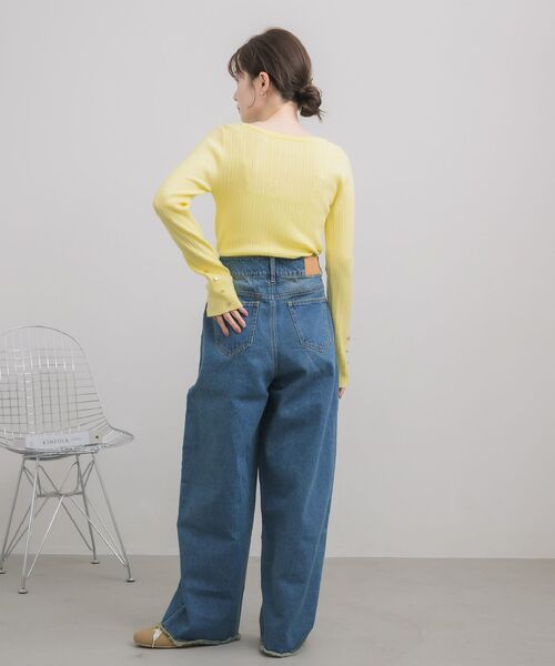 RETRO GIRL(レトロガール)の「ハイウエストカーブデニムPT(デニムパンツ・レディース・ブラック/ブルー・MEDIUM/LARGE)」の7枚目の写真
