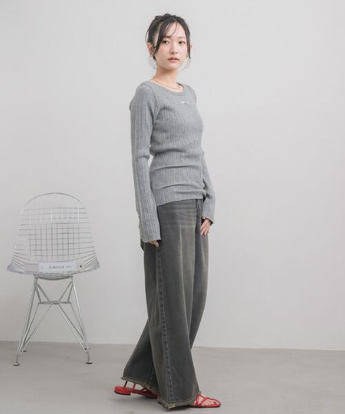 RETRO GIRL(レトロガール)の「ハイウエストカーブデニムPT(デニムパンツ・レディース・ブラック/ブルー・MEDIUM/LARGE)」の14枚目の写真