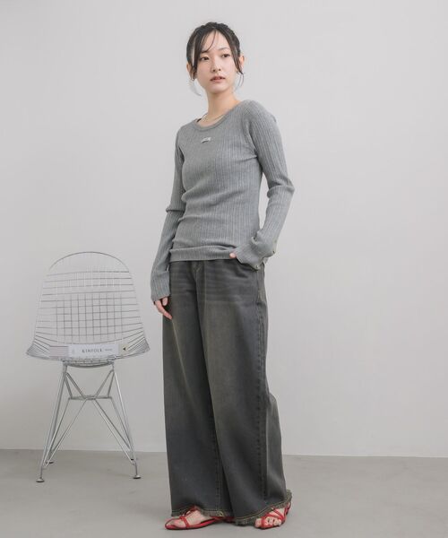 RETRO GIRL(レトロガール)の「ハイウエストカーブデニムPT(デニムパンツ・レディース・ブラック/ブルー・MEDIUM/LARGE)」の16枚目の写真