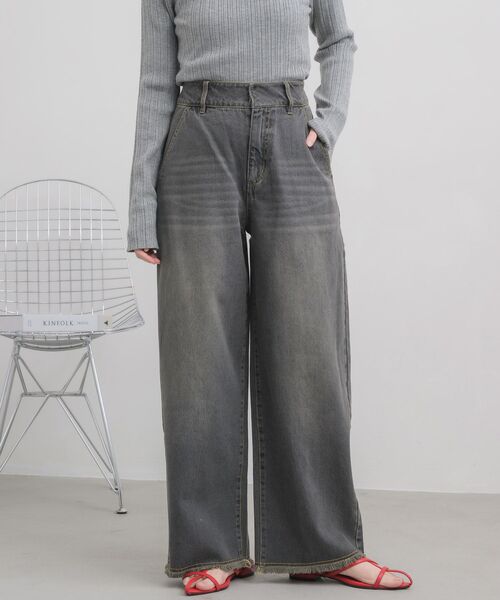 RETRO GIRL(レトロガール)の「ハイウエストカーブデニムPT(デニムパンツ・レディース・ブラック/ブルー・MEDIUM/LARGE)」の17枚目の写真