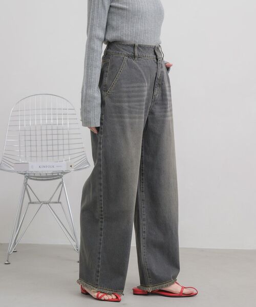RETRO GIRL(レトロガール)の「ハイウエストカーブデニムPT(デニムパンツ・レディース・ブラック/ブルー・MEDIUM/LARGE)」の18枚目の写真