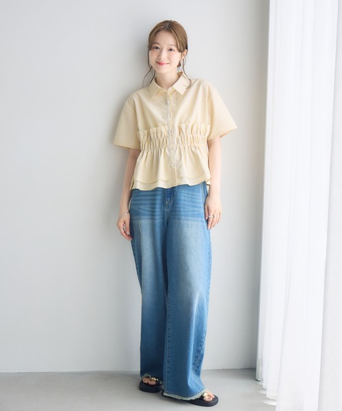 RETRO GIRL(レトロガール)の「【2サイズ展開】ハイウエストカーブデニムパンツ(デニムパンツ・レディース・ブラック/ブルー・MEDIUM/LARGE)」の9枚目の写真
