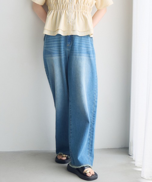 RETRO GIRL(レトロガール)の「【2サイズ展開】ハイウエストカーブデニムパンツ(デニムパンツ・レディース・ブラック/ブルー・MEDIUM/LARGE)」の8枚目の写真