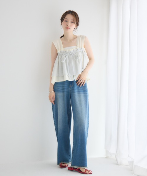 RETRO GIRL(レトロガール)の「【2サイズ展開】ハイウエストカーブデニムパンツ(デニムパンツ・レディース・ブラック/ブルー・MEDIUM/LARGE)」の5枚目の写真