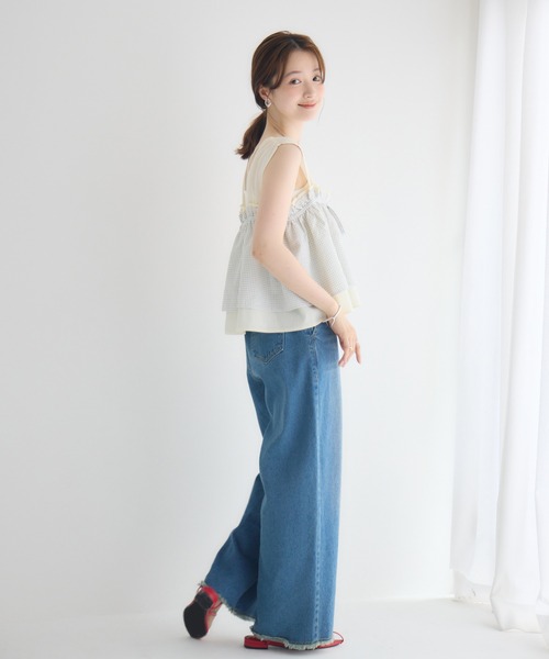 RETRO GIRL(レトロガール)の「【2サイズ展開】ハイウエストカーブデニムパンツ(デニムパンツ・レディース・ブラック/ブルー・MEDIUM/LARGE)」の6枚目の写真