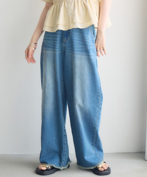 RETRO GIRL(レトロガール)の「【2サイズ展開】ハイウエストカーブデニムパンツ(デニムパンツ・レディース・ブラック/ブルー・MEDIUM/LARGE)」の7枚目の写真