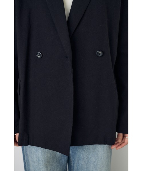 AZUL by moussy(アズールバイマウジー)の「フレンチリネンCOOLMAXテーラードジャケット 春服 夏服 秋服(テーラードジャケット・レディース・ベージュ/ブラック/オフホワイト・SMALL/MEDIUM)」の14枚目の写真