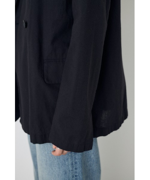 AZUL by moussy(アズールバイマウジー)の「フレンチリネンCOOLMAXテーラードジャケット 春服 夏服 秋服(テーラードジャケット・レディース・ベージュ/ブラック/オフホワイト・SMALL/MEDIUM)」の15枚目の写真