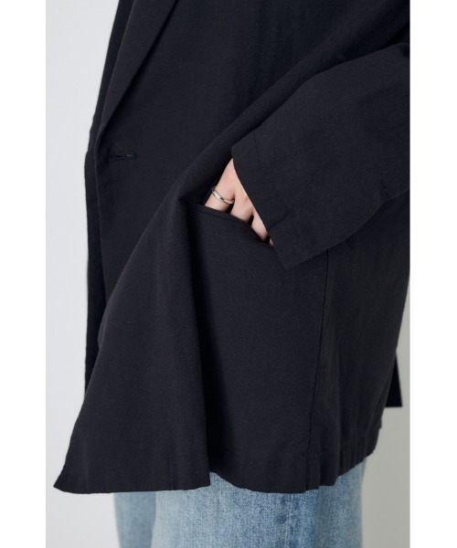 AZUL by moussy(アズールバイマウジー)の「フレンチリネンCOOLMAXテーラードジャケット 春服 夏服 秋服(テーラードジャケット・レディース・ベージュ/ブラック/オフホワイト・SMALL/MEDIUM)」の16枚目の写真