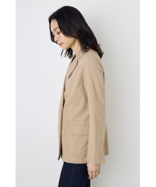 AZUL by moussy(アズールバイマウジー)の「フレンチリネンCOOLMAXテーラードジャケット 春服 夏服 秋服(テーラードジャケット・レディース・ベージュ/ブラック/オフホワイト・SMALL/MEDIUM)」の19枚目の写真
