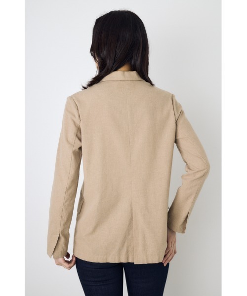 AZUL by moussy(アズールバイマウジー)の「フレンチリネンCOOLMAXテーラードジャケット 春服 夏服 秋服(テーラードジャケット・レディース・ベージュ/ブラック/オフホワイト・SMALL/MEDIUM)」の20枚目の写真